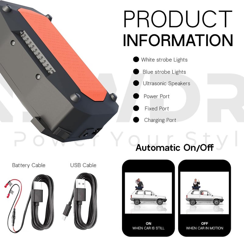 NEWDRU Ultrasonic Rat Repellent for Car, Rodent Repellent for Car with 4 Strobe Light, Car Rat Protection Device to Protect Wires in Car, Bike, Engine, Permanent Solution for Rats, Mice, Squirrels - - Image 2