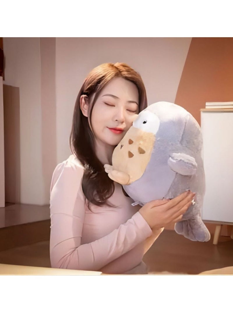 SYOSI Lifelike Gray Owl Stuffed Animals Snow Owl Plush Soft Hugging Pillow C ute Chubby Owl Plushies Toy Fluffy Gray Eagle Owl Plush Birds Dolls Gifts,14.9'Only for Age 14+ - Image 5