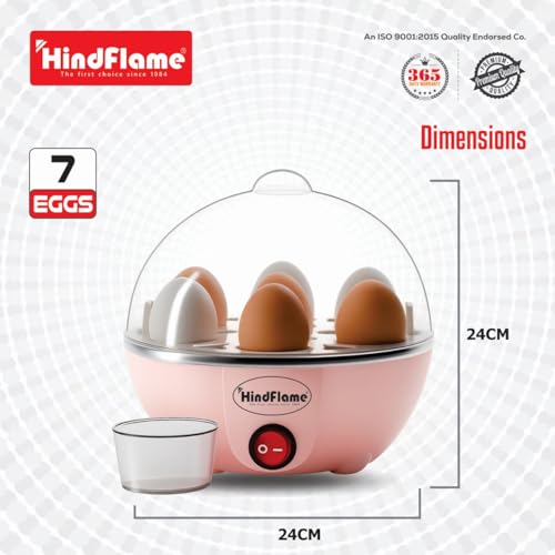 Hindflame Insta Electric Egg Boiler, 7 Egg Capacity, Auto Shut-Off & Over heat Protection Fast Boiling, Steaming, Egg Poacher, Compact Design for Home & Kitchen 350 W (Multicolor) - Image 2