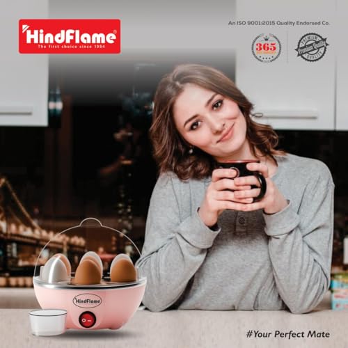 Hindflame Insta Electric Egg Boiler, 7 Egg Capacity, Auto Shut-Off & Over heat Protection Fast Boiling, Steaming, Egg Poacher, Compact Design for Home & Kitchen 350 W (Multicolor) - Image 4