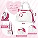 Shemira Play Purse for Little Girls Princess Pretend Toys for Kids 3 4 5 6 7 8 Years Old Christmas Birthday Gift for Girls Age 35 46 68 Toddler Purse with Accessories Kids Toy Purse White - Image 4
