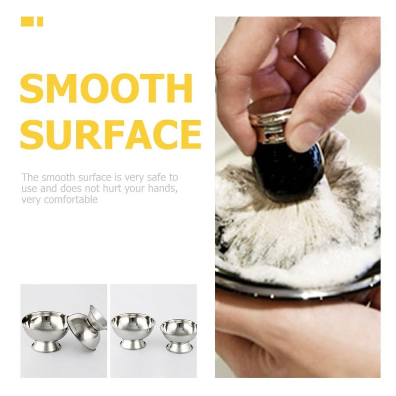 Stainless Steel Shaving Soap Bowl With Lid Large 11cm Footed Mug For Men Beard Care - Image 5