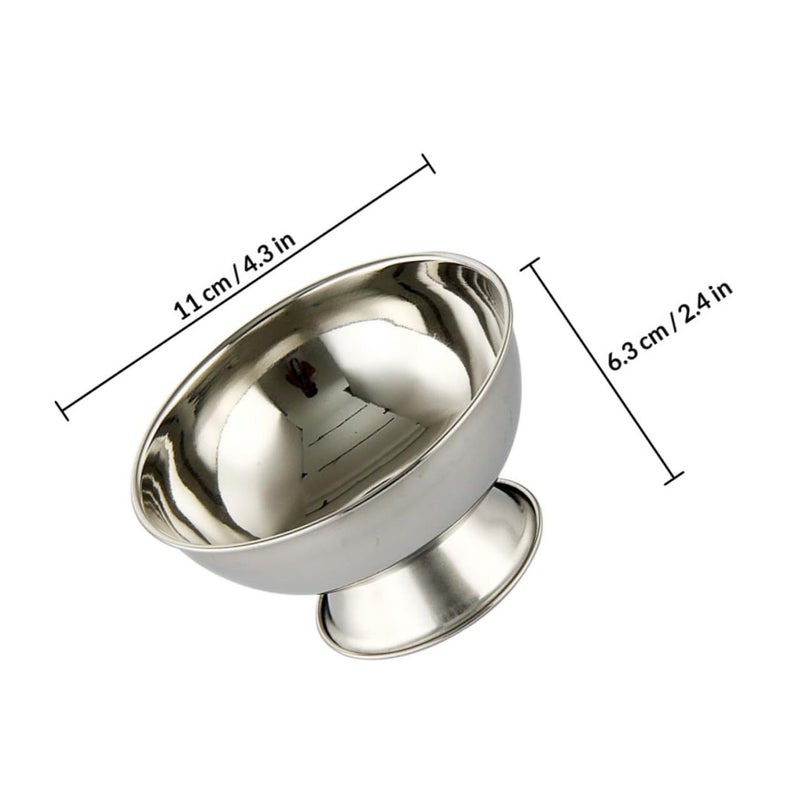 Stainless Steel Shaving Soap Bowl With Lid Large 11cm Footed Mug For Men Beard Care - Image 3