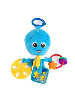 Activity Arms Octopus Take-Along Toy, BPA Free, Clip on Stroller Toy with Rattle and Mirror, Age Newborn +, Blue