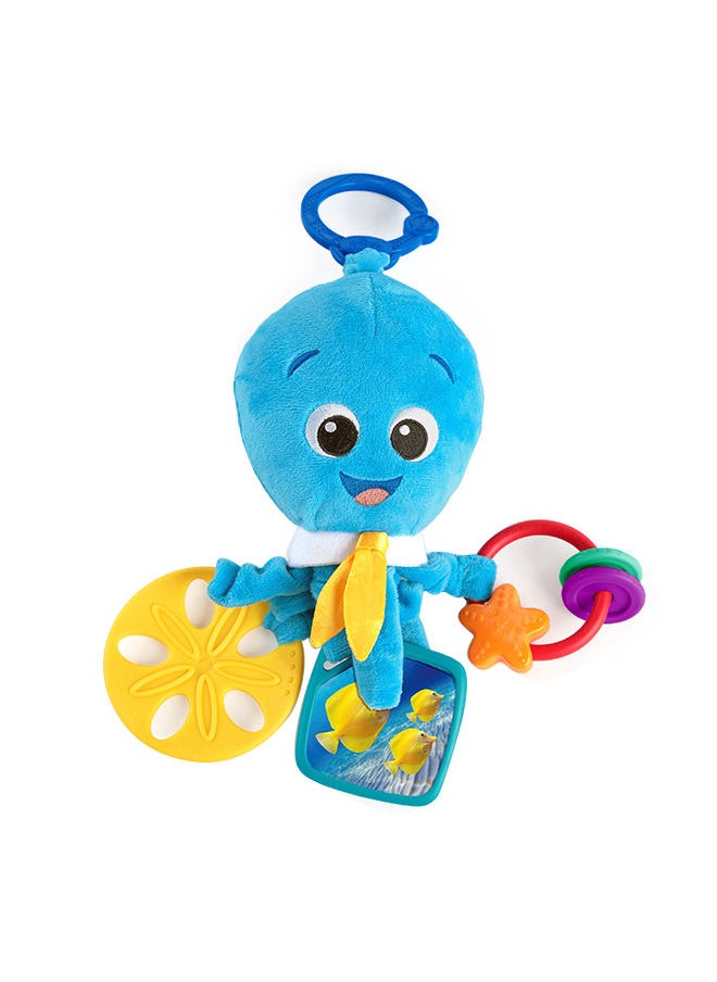 Baby Einstein - Activity Arms Octopus Take-Along Toy, BPA Free, Clip on Stroller Toy with Rattle and Mirror, Age Newborn +, Blue - Image 1