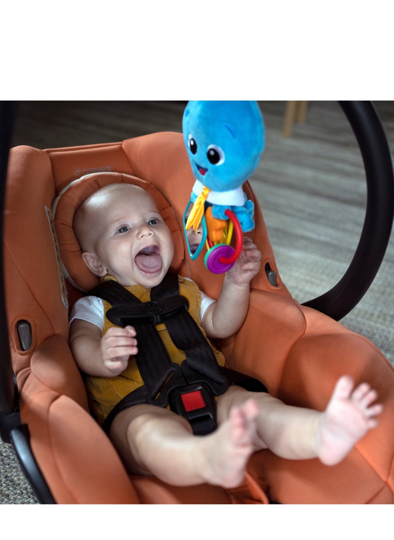 Baby Einstein - Activity Arms Octopus Take-Along Toy, BPA Free, Clip on Stroller Toy with Rattle and Mirror, Age Newborn +, Blue - Image 1