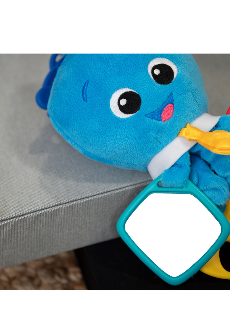Baby Einstein - Activity Arms Octopus Take-Along Toy, BPA Free, Clip on Stroller Toy with Rattle and Mirror, Age Newborn +, Blue - Image 1
