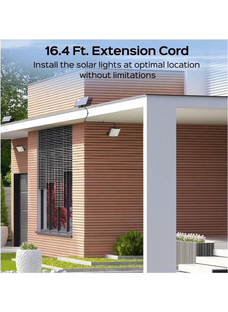 كيلا كشاف طاقه شمسيه كبس على الطاقه الشمسيه مصابيح خارجية تعمل بالطاقة الشمسية، مصابيح LED غامرة بقوة 3500 لومن مع كابل بطول 16.4 قدم، مصابيح تعمل عن بُعد مزودة بمستشعر حركة يعمل بالطاقة الشمسية مع 3 أوضاع، مصابيح أمان تعمل بالطاقة الشمسية للفناء الخارجي والحديقة والجراج - Image 5