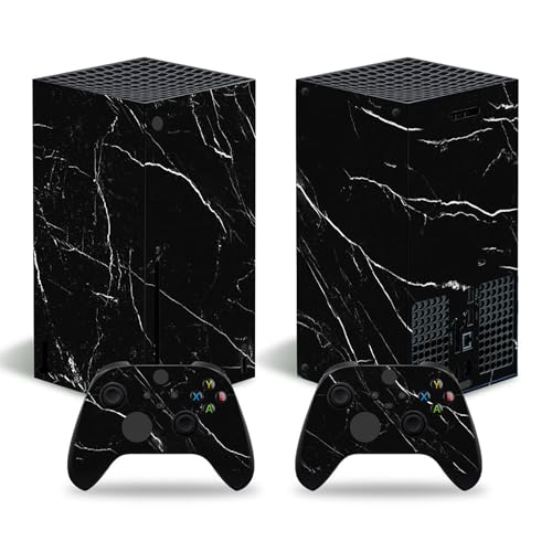 CXWITHY Skin Sticker for Xbox Series X Protective Cover Wrap Vinyl Decal Compatible with Console and Wireless Controller Black White - Image 1