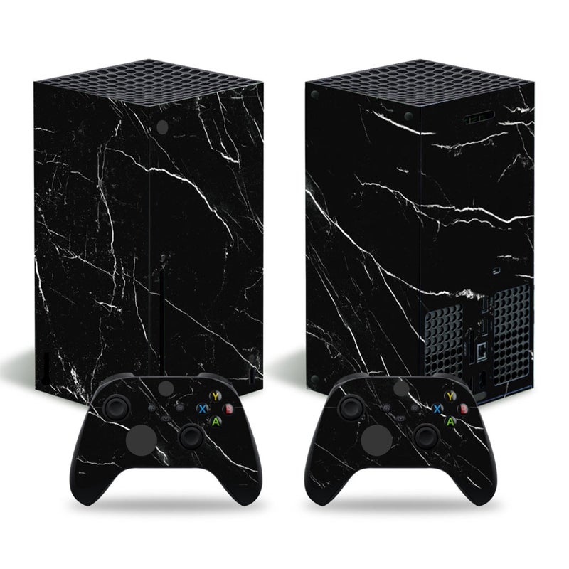 CXWITHY Skin Sticker for Xbox Series X Protective Cover Wrap Vinyl Decal Compatible with Console and Wireless Controller Black White - Image 2