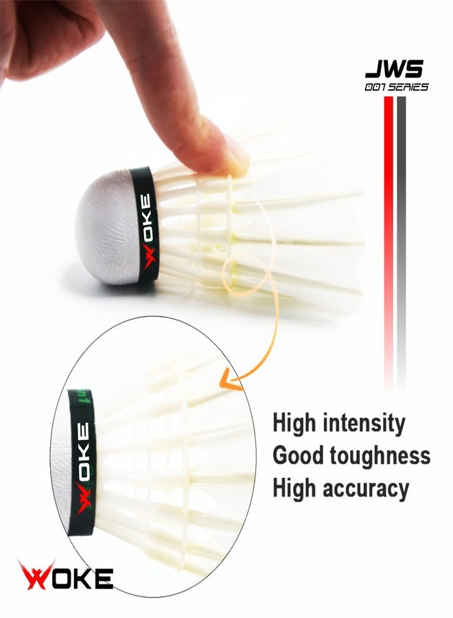 Woke Birdie Feather Badminton Shuttlecock White Colour (Set of 3pcs) Ideal for tournaments,Professional Practice, Indoor/Outdoor Games - Image 4