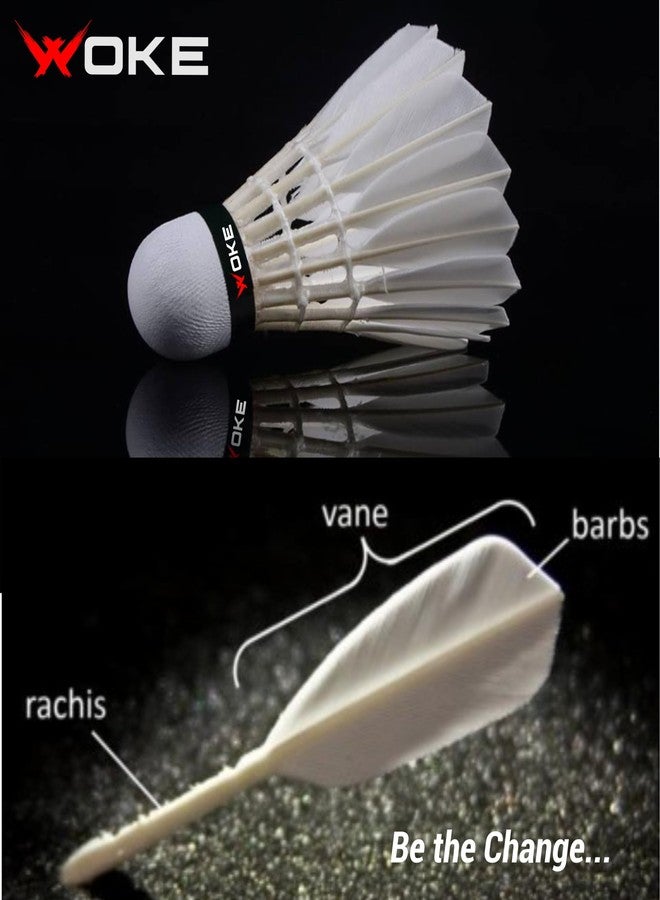 Woke Birdie Feather Badminton Shuttlecock White Colour (Set of 3pcs) Ideal for tournaments,Professional Practice, Indoor/Outdoor Games - Image 5
