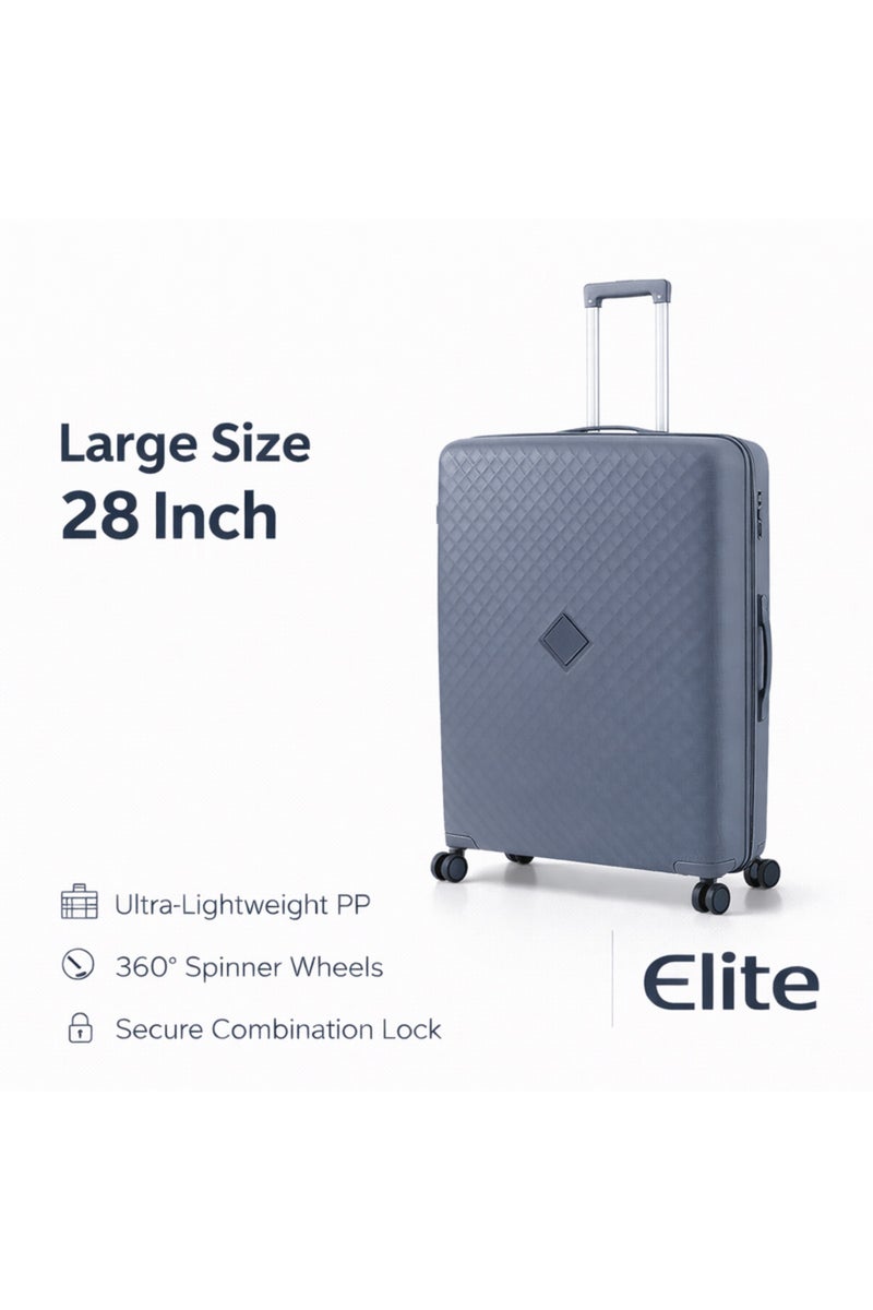ELITE- Premium Hard-Shell Luggage 28 inch – Lightweight Spinner Suitcase – Light Blue - Image 1