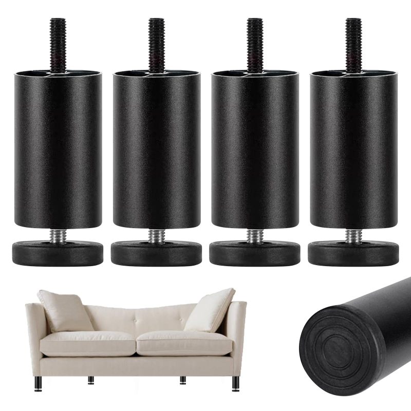 Adjustable Furniture Legs 3.6 To 4.1 Inches Height Adjustable Aluminum Alloy With ABS Floor Protection Pads for Home Sofa Table Chair - Corrosion-Resistant Build - Image 5