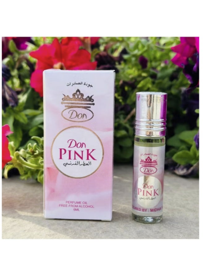 don French Fragrance Roll-On Perfume Pink 6ML (Pack of 6) – Long Lasting Floral Scent - Image 4