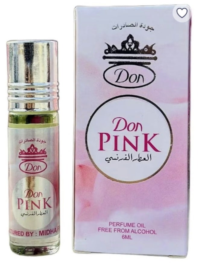 don French Fragrance Roll-On Perfume Pink 6ML (Pack of 6) – Long Lasting Floral Scent - Image 2