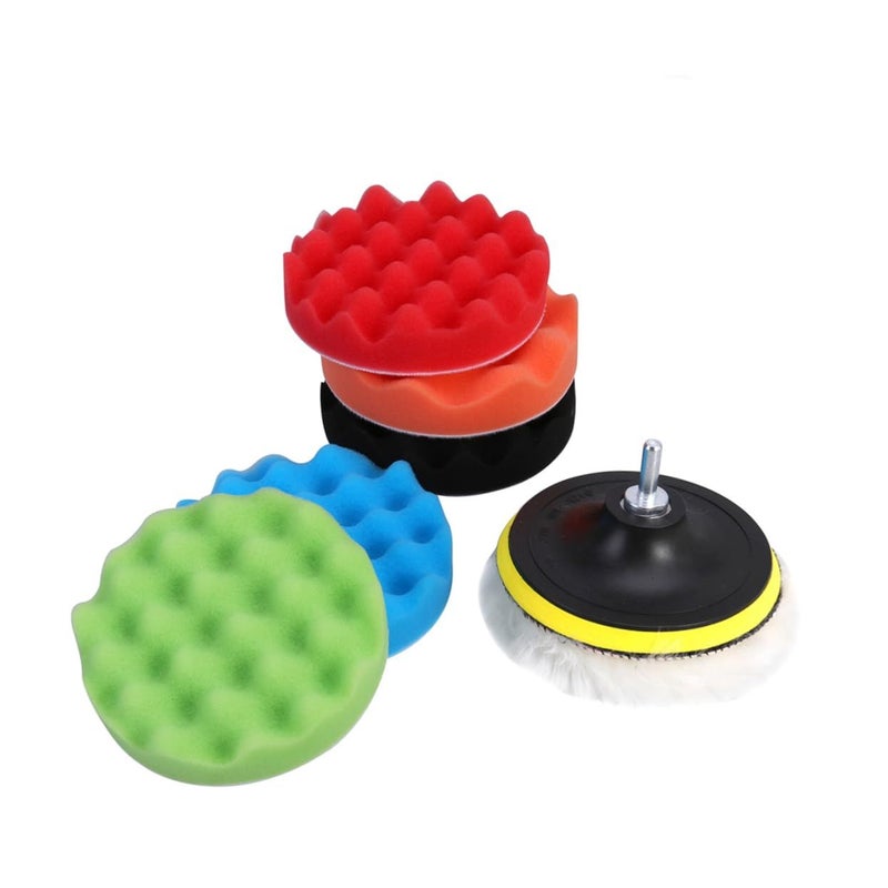 Self Adhesive Car Polishing Buffing Pad Kit 10CM Wool Discs For Waxing - Image 2