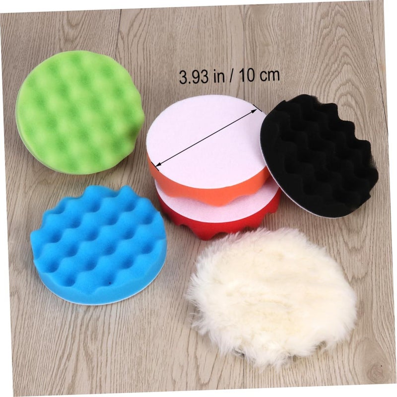 Self Adhesive Car Polishing Buffing Pad Kit 10CM Wool Discs For Waxing - Image 3
