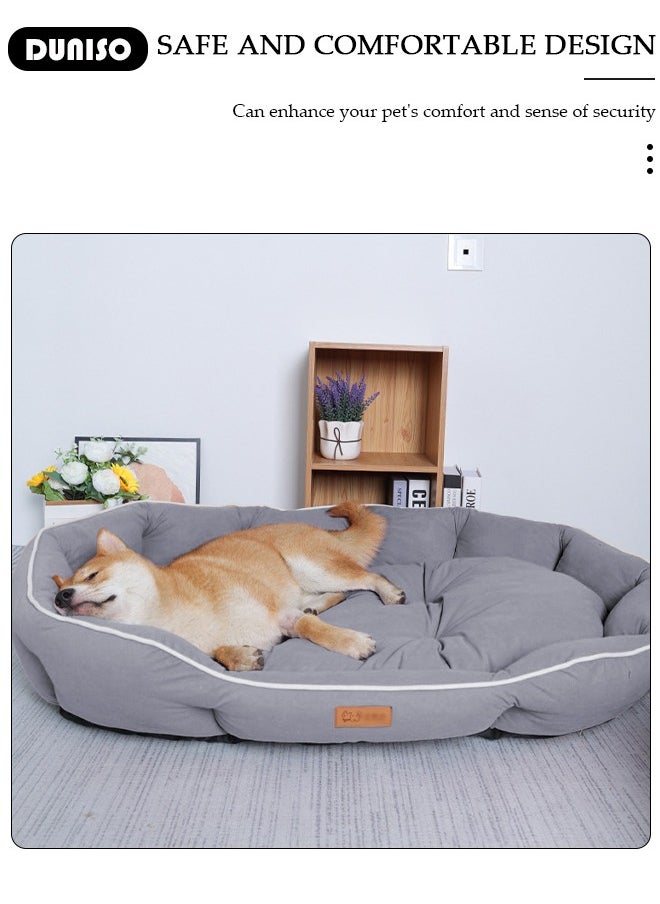 DUNISO - Dog Bed, Non-Slip Pet Sofa Lounger Puppy Couch Removable Machine Washable Cover Cushion Big Cat Kennel Cot, Medium Large Adult Dogs Kitten Sleeping Mattress - Image 1