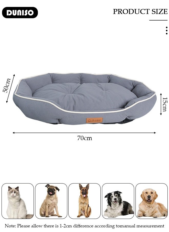 DUNISO - Dog Bed, Non-Slip Pet Sofa Lounger Puppy Couch Removable Machine Washable Cover Cushion Big Cat Kennel Cot, Medium Large Adult Dogs Kitten Sleeping Mattress - Image 1