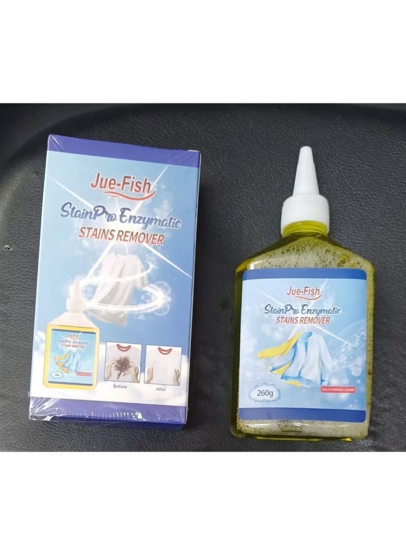 جوي فيش مزيل البقع الإنزيمي Jue-Fish StainPro - تركيبة تنظيف عميقة فعّالة لإزالة بقع الزيت والعرق وبقع الطعام والأوساخ اليومية من الأقمشة، بتقنية إنزيمية سريعة المفعول لنتائج غسيل مشرقة ومنعشة في كل غسلة. - Image 4