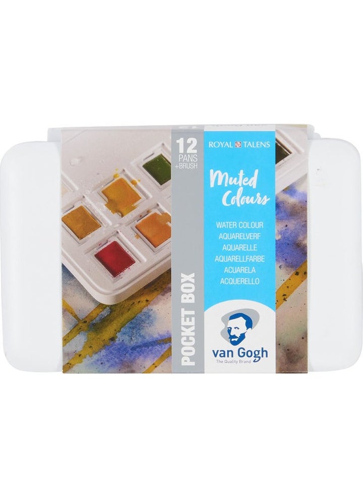 Talens - Van Gogh Tablet Watercolor Set 12 Colors Muted Colors - Image 1