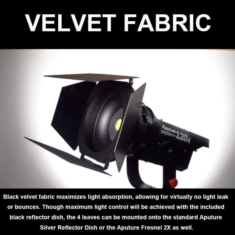 Aputure Barndoors with Bowens Mount, Durable Metal Build, 4-Leaf Velvet Fabric, Honeycomb & Magnetic Gel Holder for amaran 60d 100d 200d, 300D 300x,amaran 300c 150c - Image 5