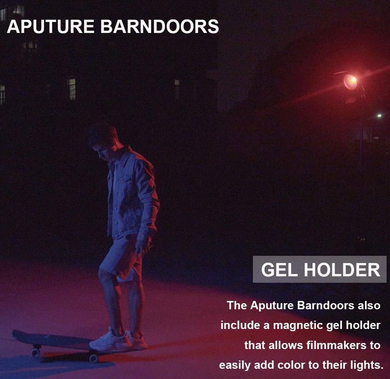 Aputure Barndoors with Bowens Mount, Durable Metal Build, 4-Leaf Velvet Fabric, Honeycomb & Magnetic Gel Holder for amaran 60d 100d 200d, 300D 300x,amaran 300c 150c - Image 3