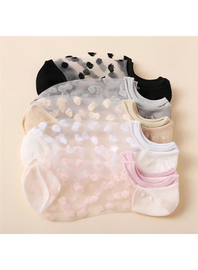 مجموعة من ست شرابات نسائية جوارب متعددة الألوان - Image 1