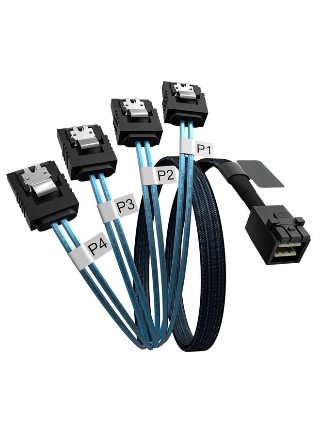 Internal Mini SAS to SATA Cable, SFF-8643 to SATA Forward Breakout Compatible with Controller Hard Drive (3.3ft) - Image 1