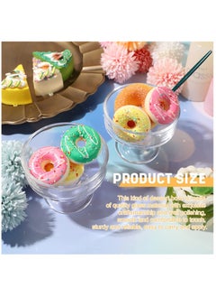 SYOSI Glass Ice Cream Bowl Set, Small Glass Dessert Cups for Trifle Parfait Sundae and Nuts, Mini Footed Dessert Cups, Clear Glass Fruit Parfait Cups, Lead-Free Glass Trifle Tasters Set of 4  - Image 2