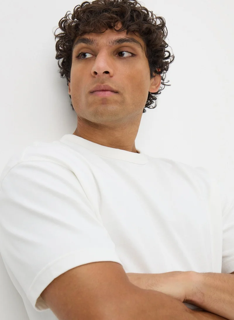 ماتلان تي شيرت أبيض ثقيل الوزن