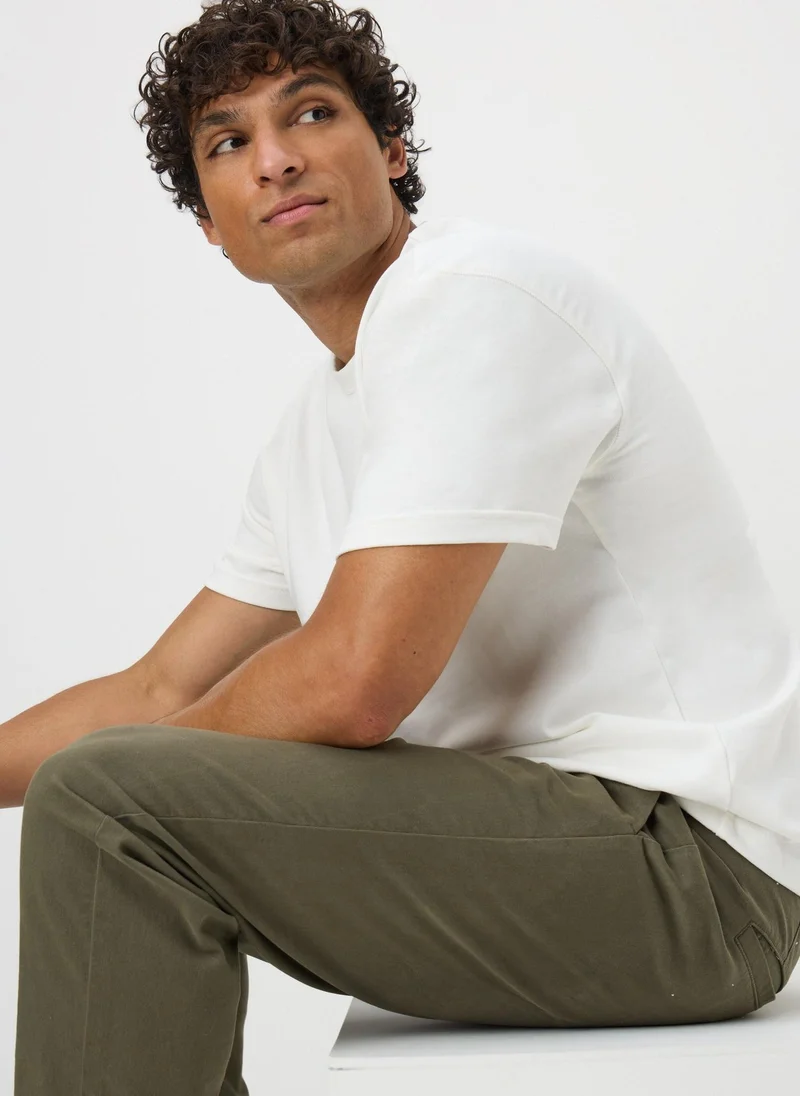 ماتلان تي شيرت أبيض ثقيل الوزن