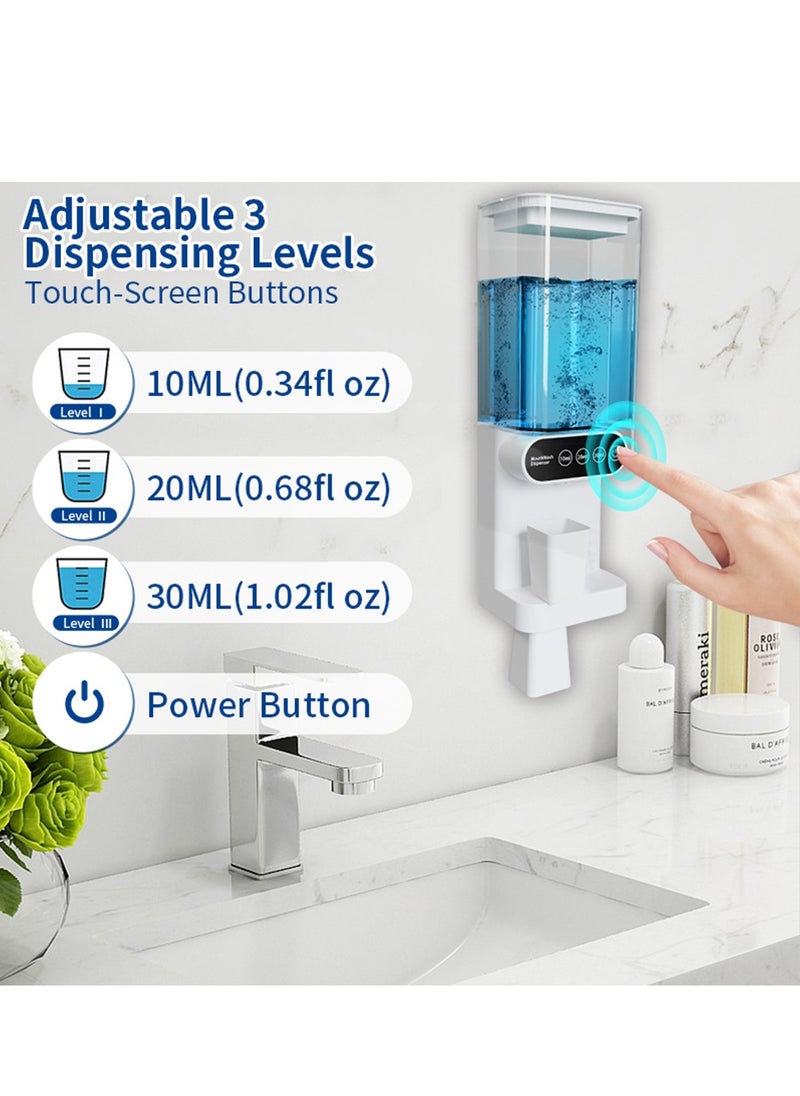 Generic Automatic Mouthwash Dispenser Touchless 700mL(23.67 Oz),Wall Mounted Mouth Wash Dispenser for Bathroom with Magnetic Cups  - Image 3