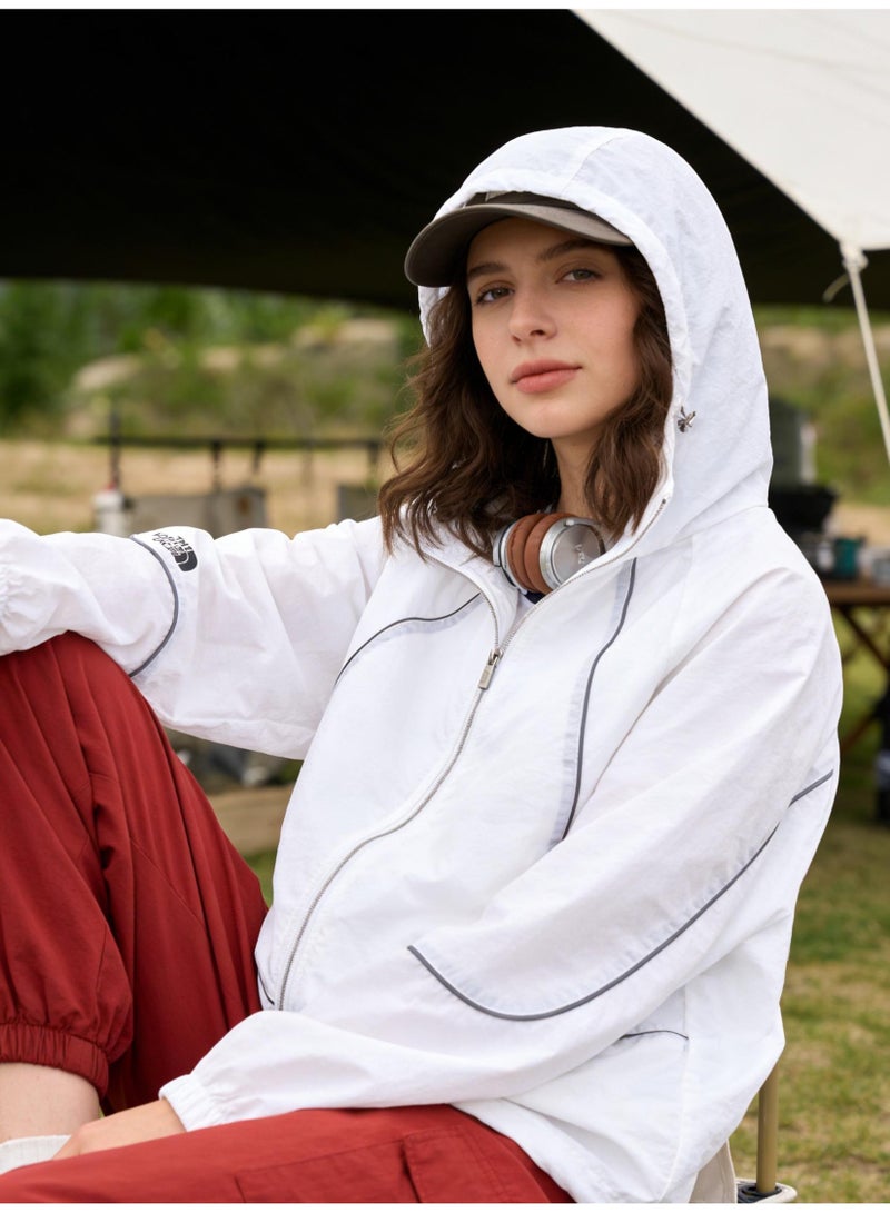 THE NORTH FACE Hooded sunscreen clothing, outdoor lightweight full zipper hooded coat, breathable and ultraviolet-proof sports long-sleeved coat, suitable for daily wear, sports training, running, hiking, fishing, mountain climbing or other outdoor activities. - Image 5