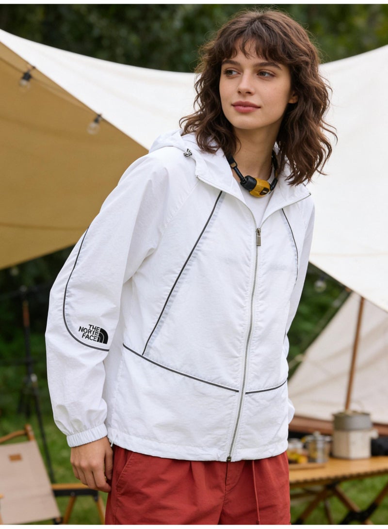 THE NORTH FACE Hooded sunscreen clothing, outdoor lightweight full zipper hooded coat, breathable and ultraviolet-proof sports long-sleeved coat, suitable for daily wear, sports training, running, hiking, fishing, mountain climbing or other outdoor activities. - Image 4