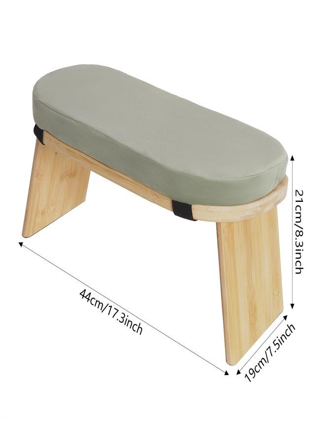 SHATUOA Bamboo Meditation Bench with Cushion, Folding Kneeling Meditation Bench, Portable Kneeling Chair for Kneeling or Sitting, 396.83lbs Load Max (Green) - Image 4