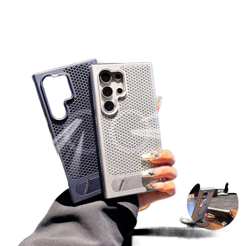 MagSafe Case | Kickstand | Shockproof Cover for Samsung Galaxy S24 Ultra | PC | Black - Image 2