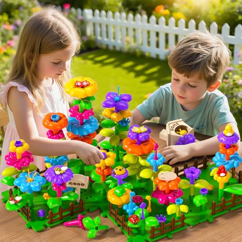 Garbo Star 112 Pcs Flower Garden ToyToddler Girl Toys 34 Years Old Girls Gardening Building Gifts Set Best Educational Learning Fine Diy Crafts Stem Construction Stacking Kitfor 3 4 5 6 7 Year Kids Birthday - Image 5