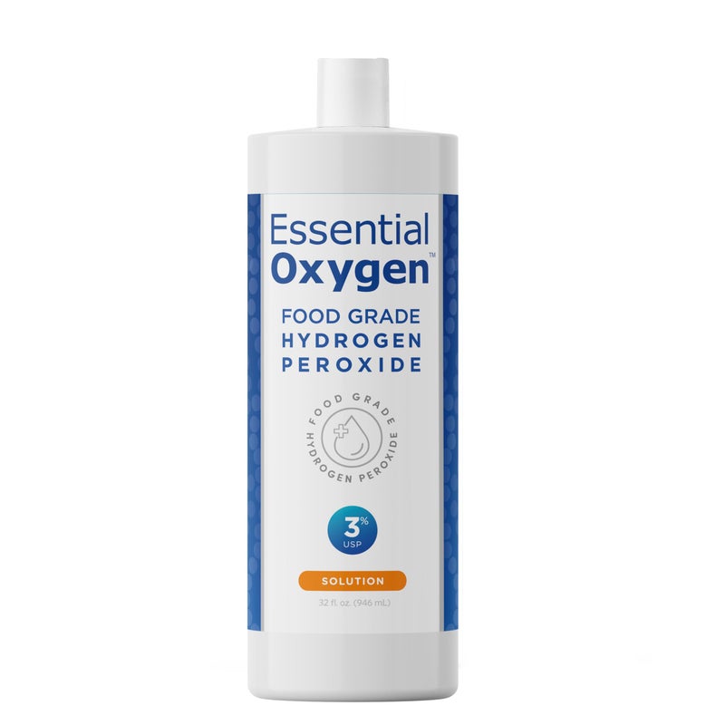 Essential Oxygen بيروكسيد الهيدروجين الغذائي 3% من إيسينشال أوكسيجن، منظف طبيعي، إعادة تعبئة، 32 أونصة سائلة - Image 1