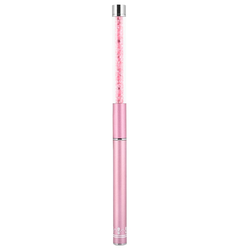 Pinkish Eyelash Brush: 2-In-1 Dual Function, Lightweight Easy-Grip Pen Style, Rhinestone Accents - Compact Transparent Cylinder Packaging for Eye Makeup Application, Storage and Travel - Image 1