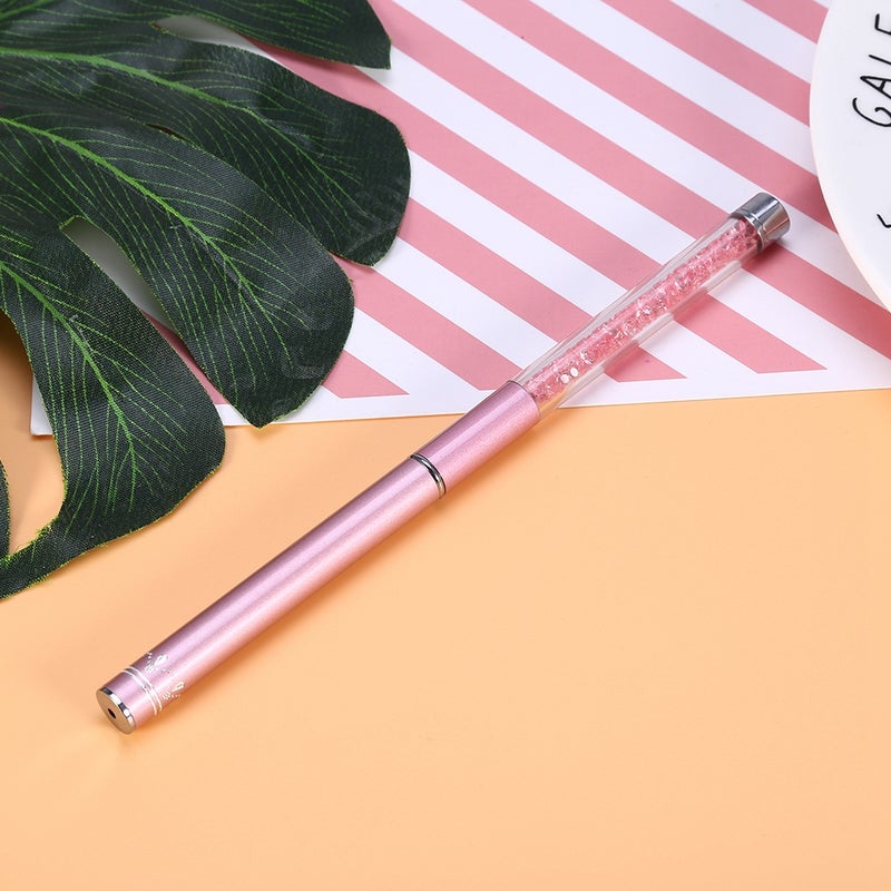 Pinkish Eyelash Brush: 2-In-1 Dual Function, Lightweight Easy-Grip Pen Style, Rhinestone Accents - Compact Transparent Cylinder Packaging for Eye Makeup Application, Storage and Travel - Image 5