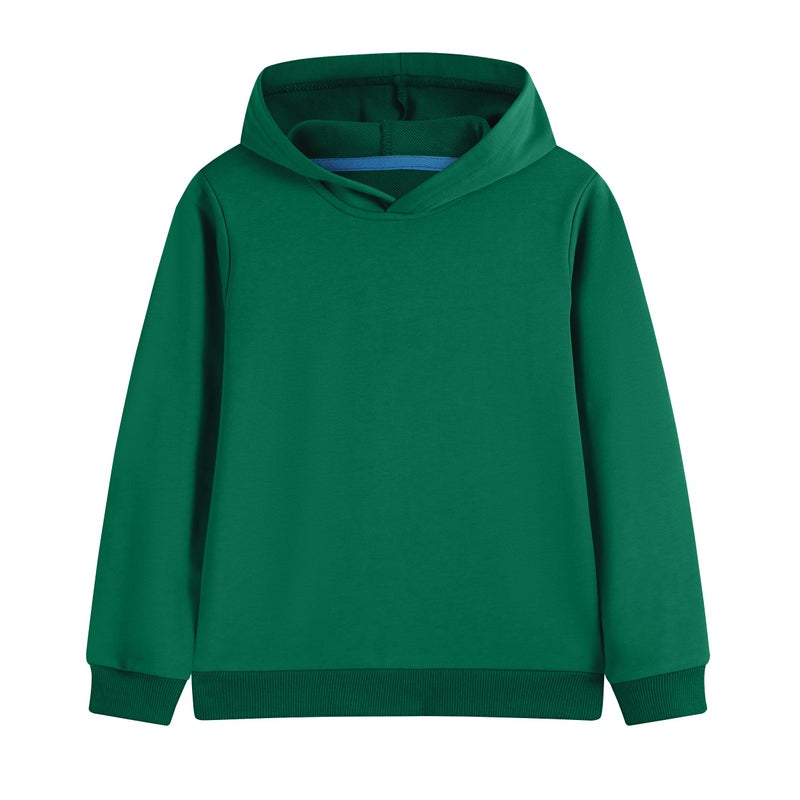 Phedrew Cotton Kids Hoodie Sweatshirt Midweight Long Sleeve Pullover Boys Girls Tops Clothes for Toddlers(Age 2-14) Forest Green - Image 1