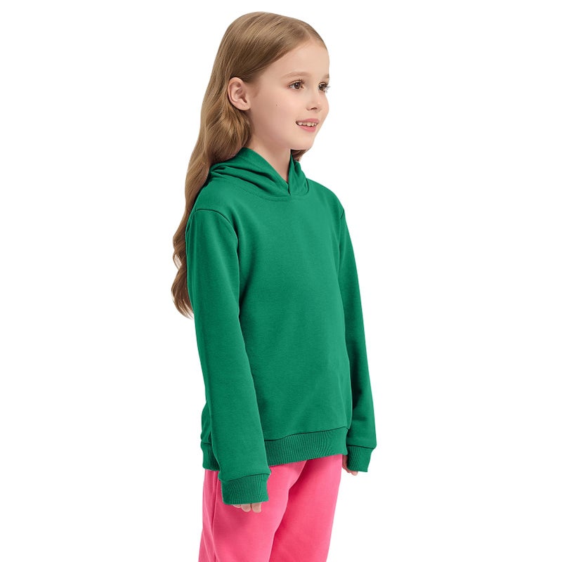 Phedrew Cotton Kids Hoodie Sweatshirt Midweight Long Sleeve Pullover Boys Girls Tops Clothes for Toddlers(Age 2-14) Forest Green - Image 5