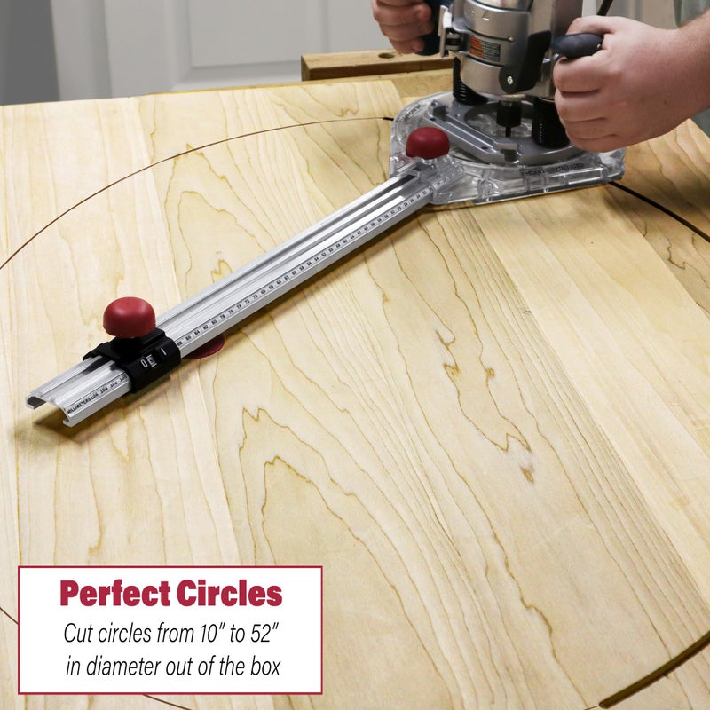 Milescraft 1219 Circle Guide Kit- Precision Router Circle Cutting Jig For Cutting/Routing Circles From 1.5â€ Up To 52â€ with Offset Base - Image 2