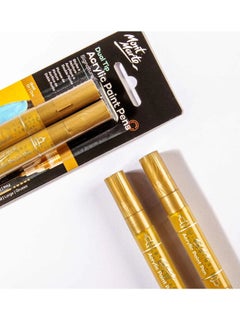 Mont Marte 2-Piece Signature Dual Tip Acrylic Paint Marker Pens Gold Ink  - Image 3