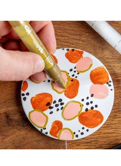 Mont Marte 2-Piece Signature Dual Tip Acrylic Paint Marker Pens Gold Ink  - Image 4