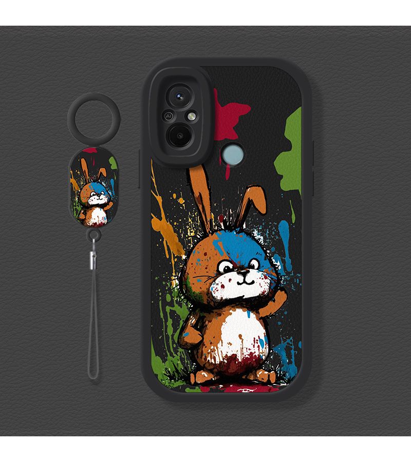 Black Protective Phone Case for Redmi 9C Synthetic Leather Dirt Resistant Shockproof Cover - Image 4
