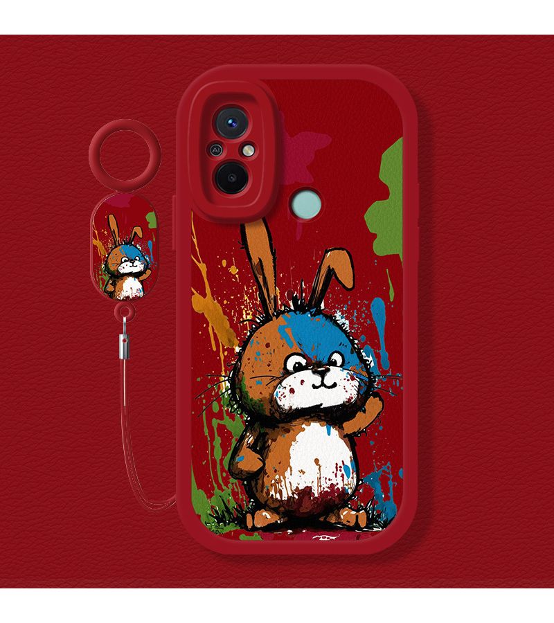 Black Protective Phone Case for Redmi 9C Synthetic Leather Dirt Resistant Shockproof Cover - Image 1