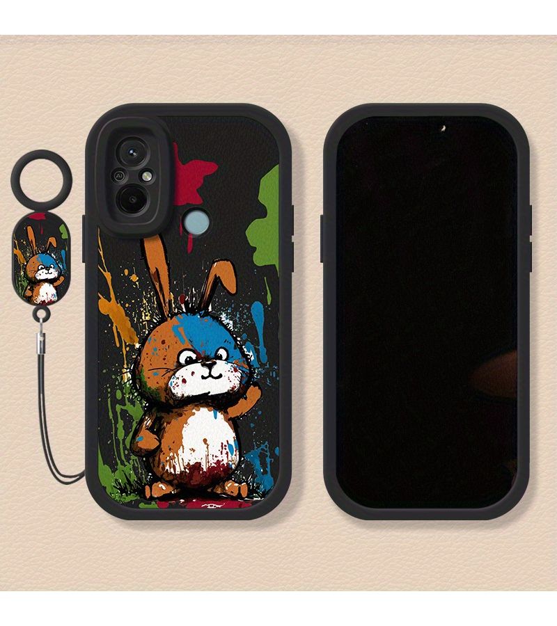 Black Protective Phone Case for Redmi 9C Synthetic Leather Dirt Resistant Shockproof Cover - Image 5
